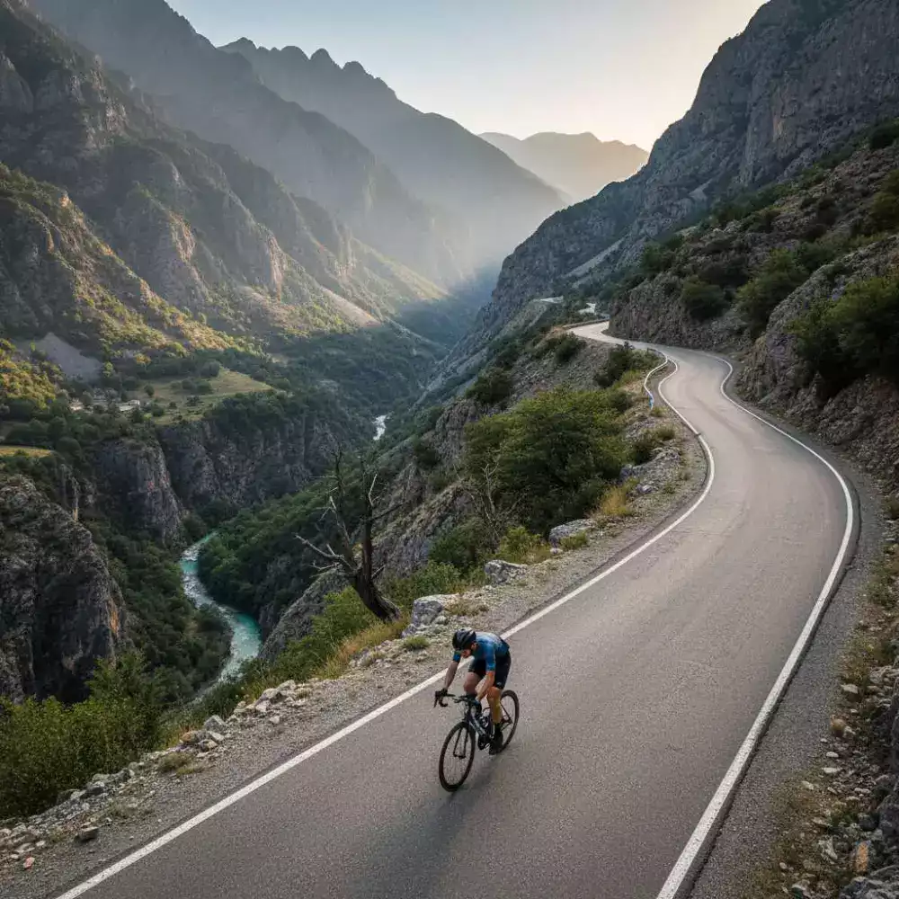 Percorso ciclistico impegnativo di centosessanta chilometri che include ripide salite montane attraverso sentieri antichi, richiedendo forza fisica e determinazione da parte dei partecipanti esperti